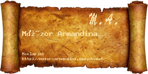 Mázor Armandina névjegykártya